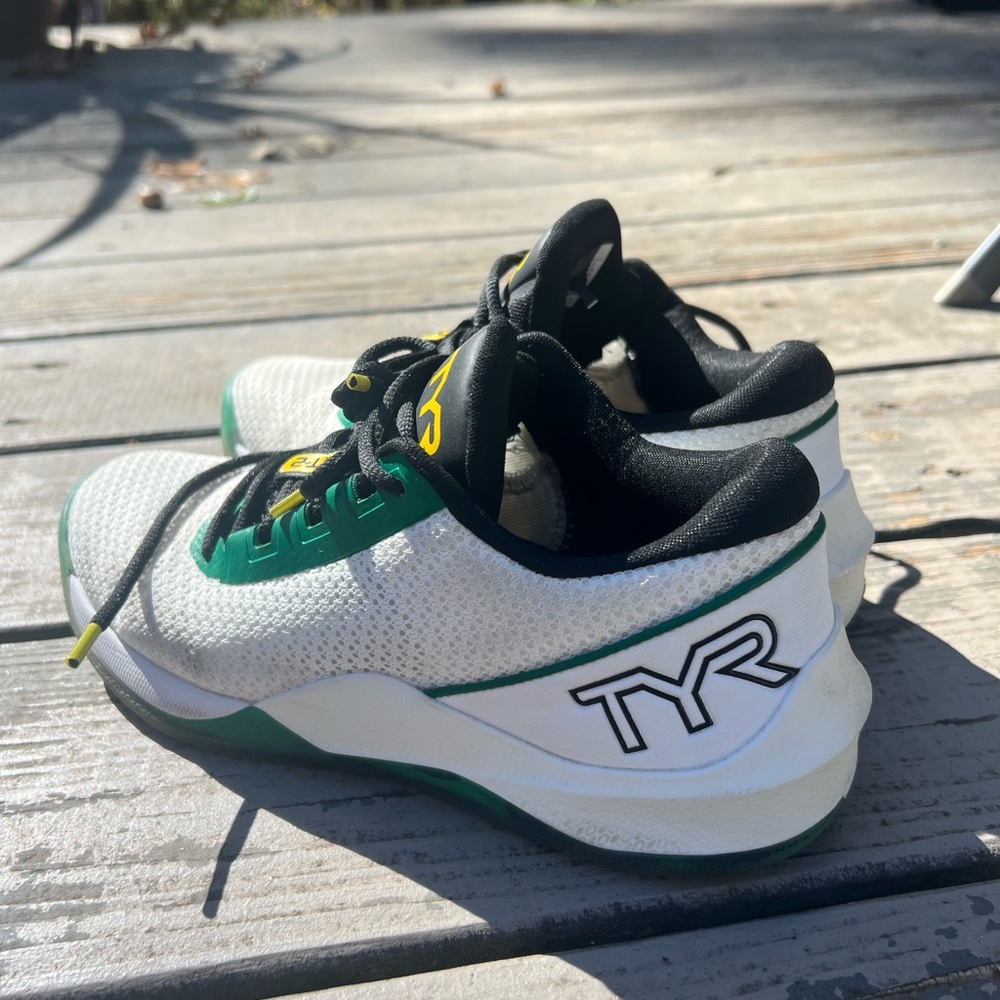 TYR CX-2 Trainer 6.5 women’s White and Green Money CrossFit shoes